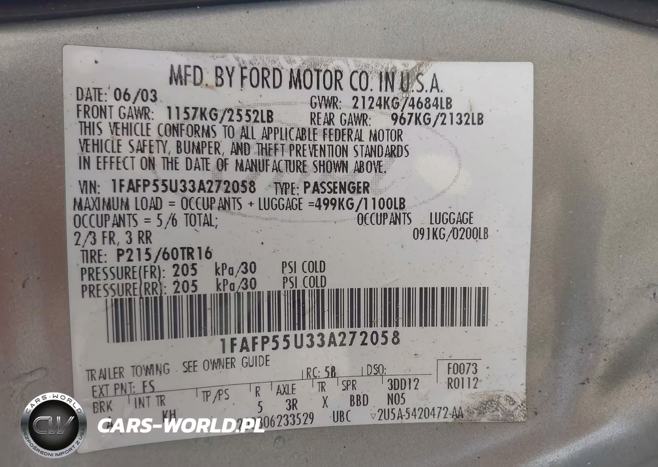 2003 Ford Taurus Ses VIN:1FAFP55U33A272058 - 9