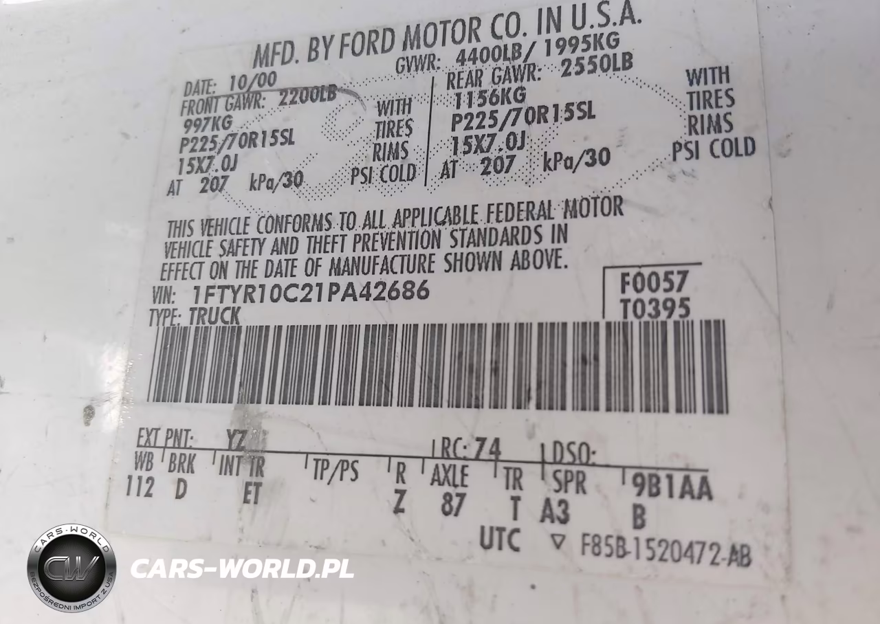 2001 Ford Ranger Xl-Xlt VIN:1FTYR10C21PA42686 - 9
