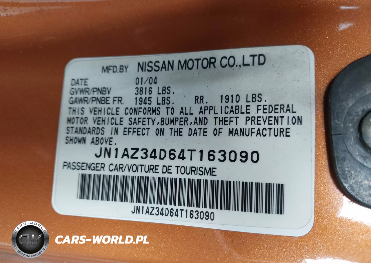 2004 Nissan 350Z Enthusiast VIN:JN1AZ34D64T163090 - 9