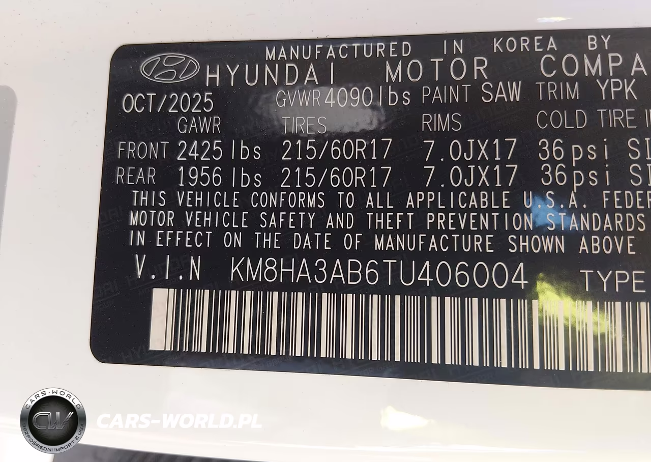 2026 Hyundai Kona Se VIN:KM8HA3AB6TU406004 - 9