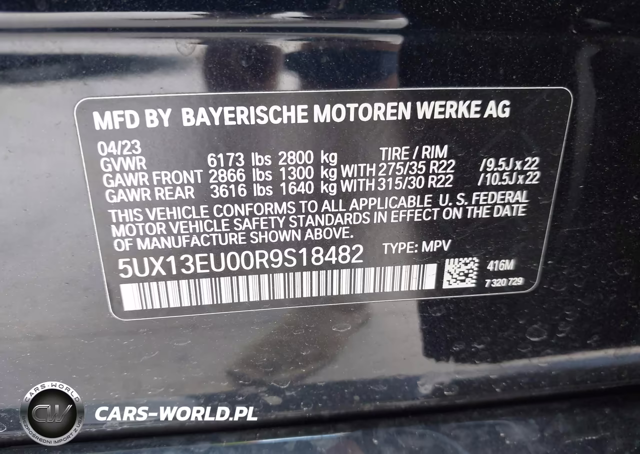 2024 BMW X5 Sdrive40I VIN:5UX13EU00R9S18482 - 9