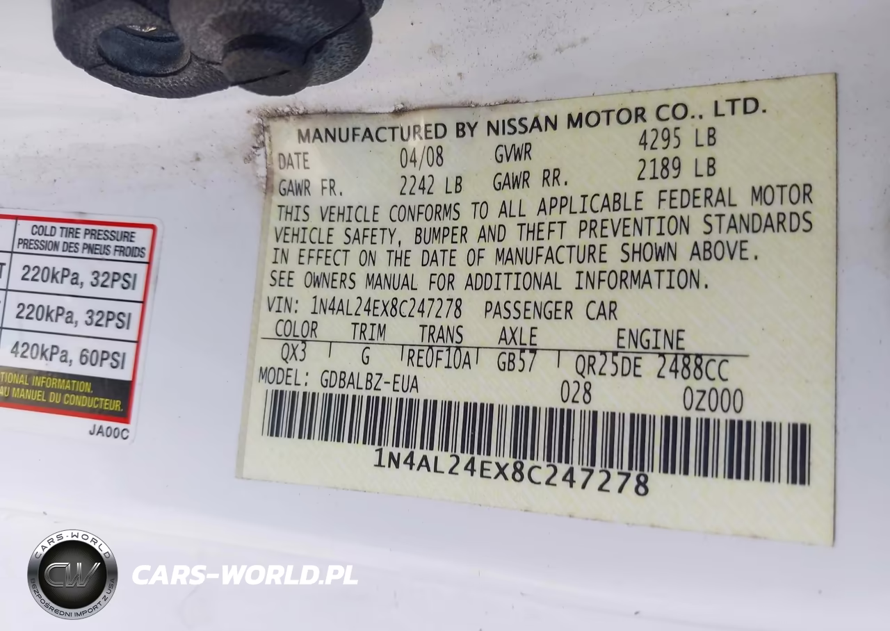 2008 Nissan Altima 2.5 S VIN:1N4AL24EX8C247278 - 9