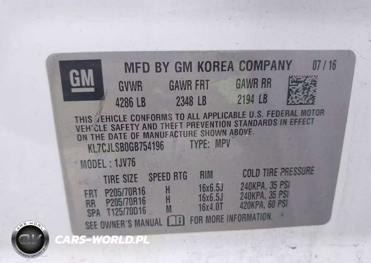 2016 Chevrolet Trax Lt VIN:KL7CJLSB0GB754196 - 9