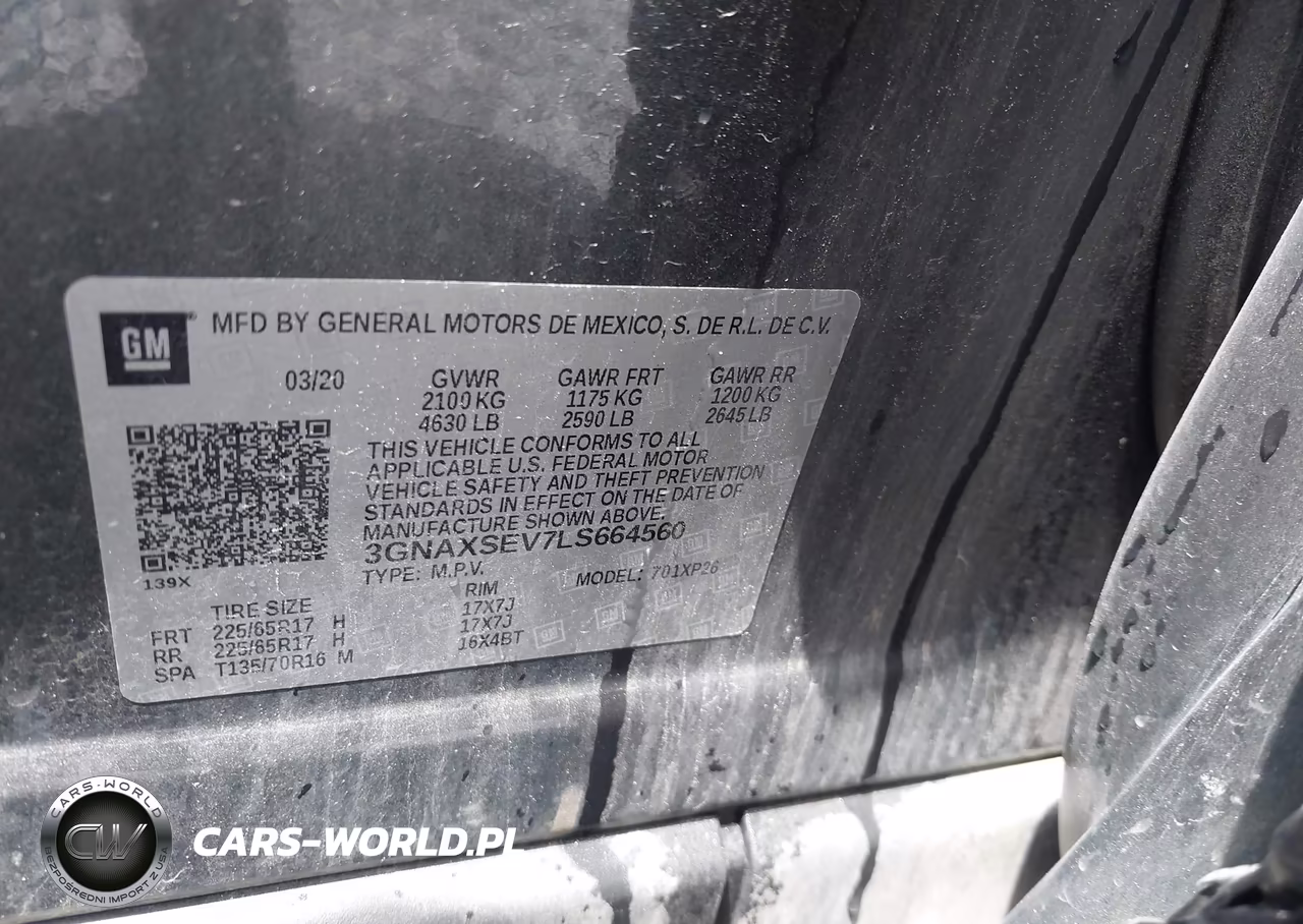 2020 Chevrolet Equinox Awd Ls VIN:3GNAXSEV7LS664560 - 9