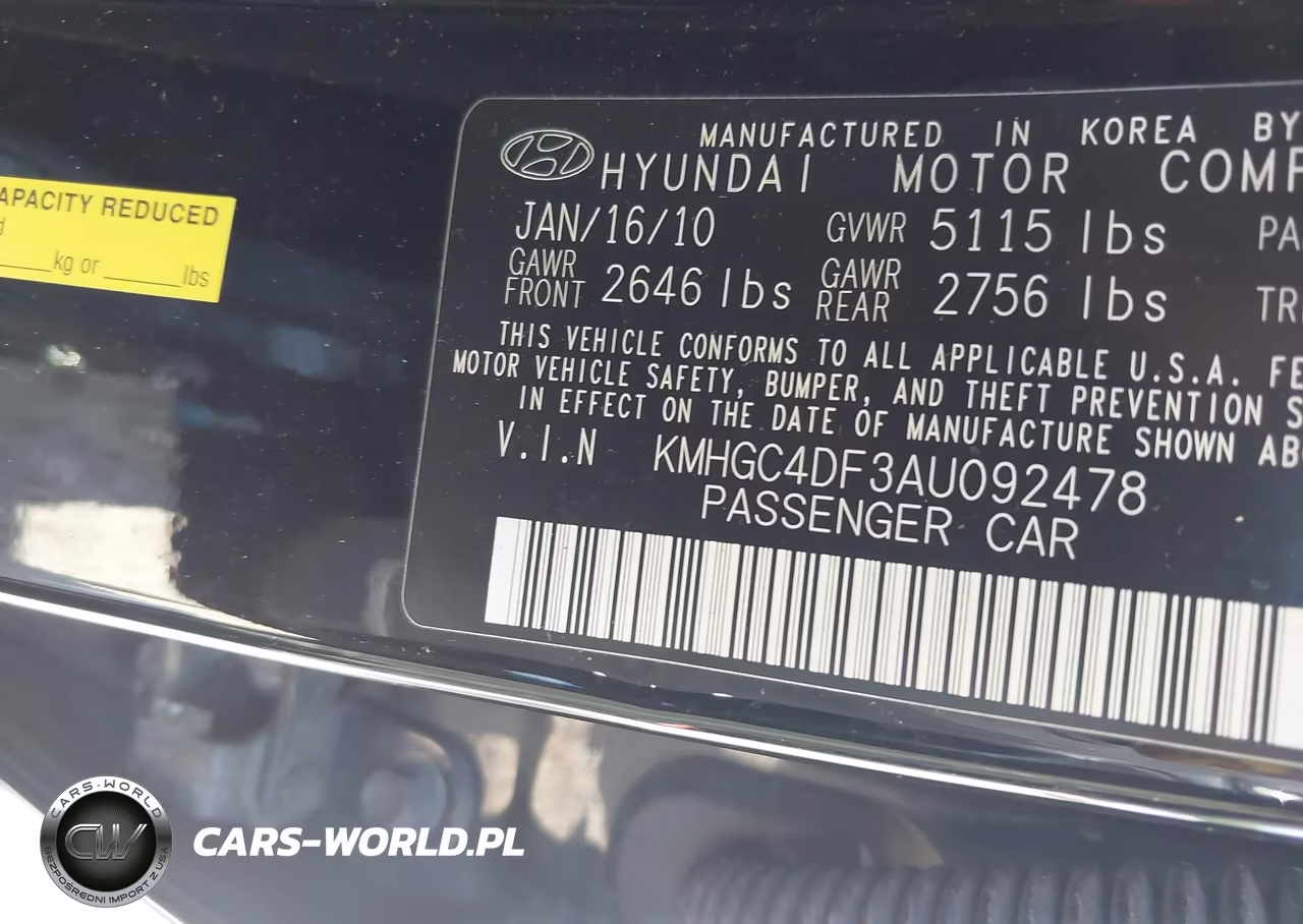 2010 Hyundai Genesis 4.6 VIN:KMHGC4DF3AU092478 - 9