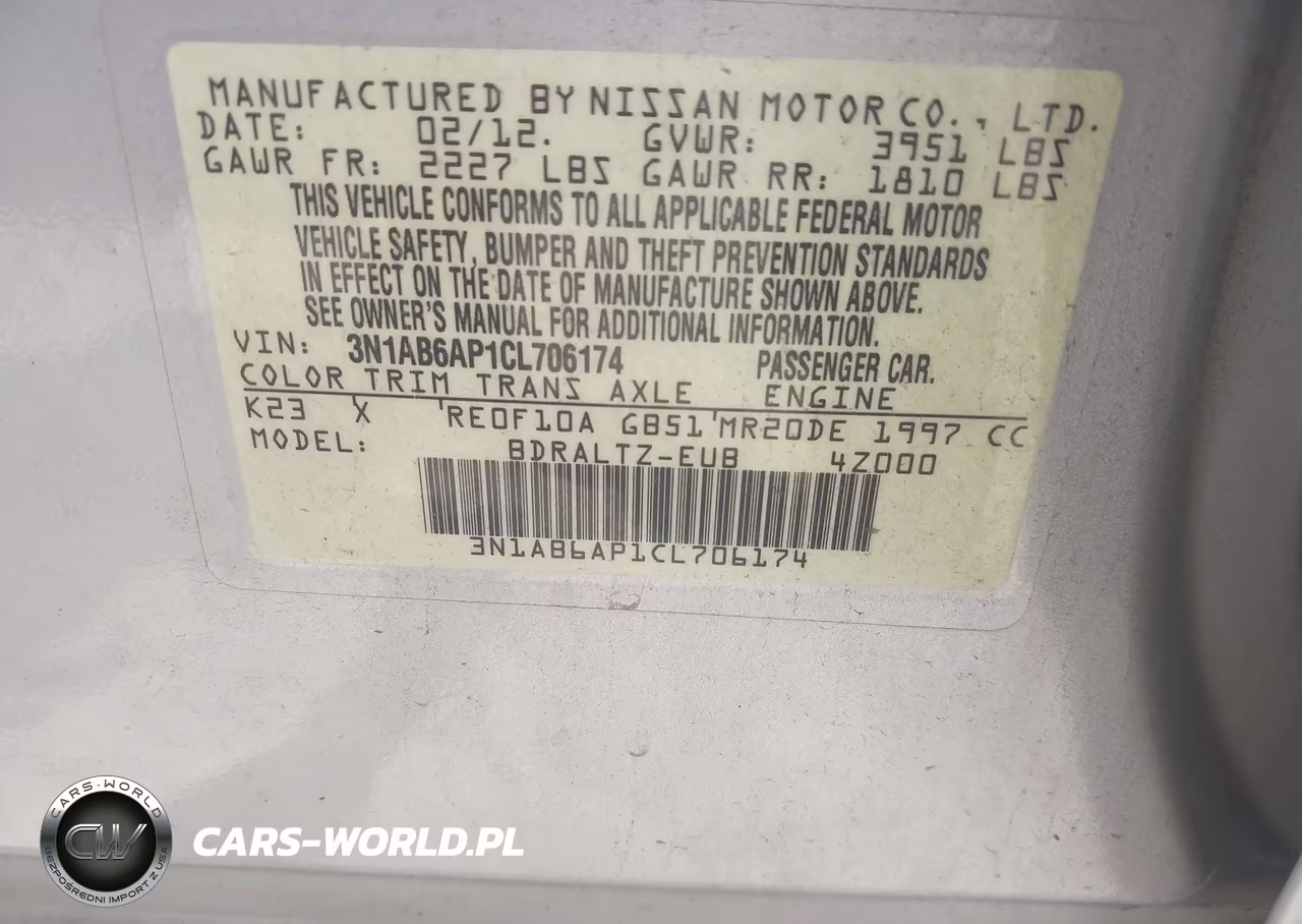 2012 Nissan Sentra 2.0 S VIN:3N1AB6AP1CL706174 - 9