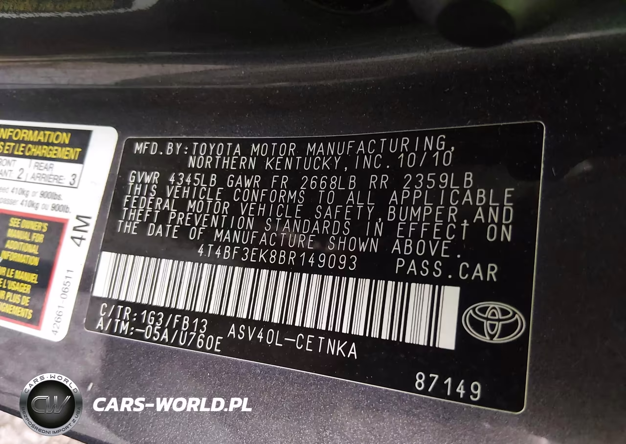 2011 Toyota Camry Le VIN:4T4BF3EK8BR149093 - 9
