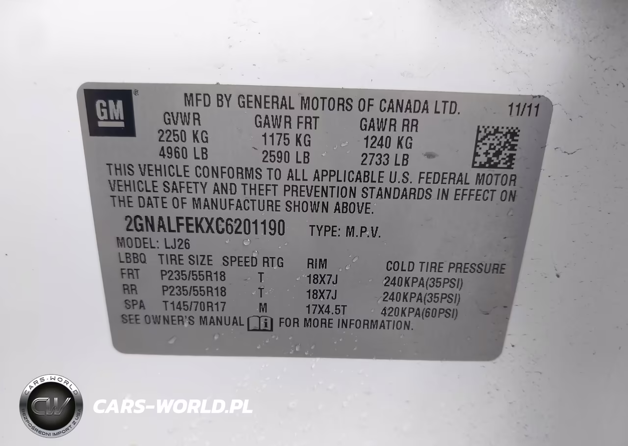 2012 Chevrolet Equinox Ltz VIN:2GNALFEKXC6201190 - 9