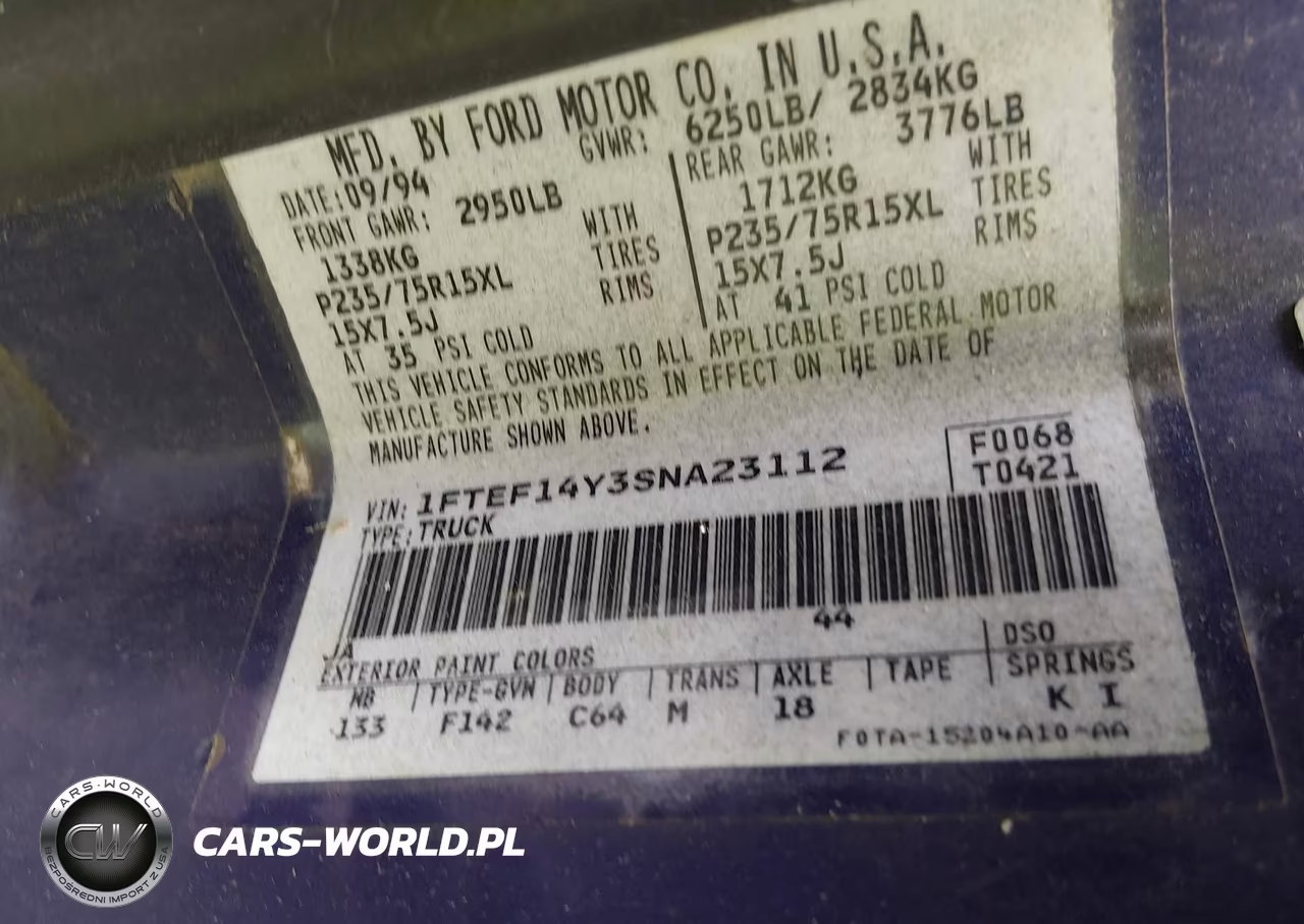 1995 Ford F150 VIN:1FTEF14Y3SNA23112 - 9
