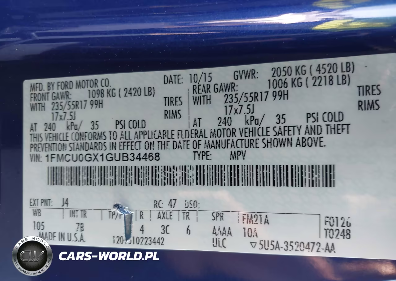 2016 Ford Escape Se VIN:1FMCU0GX1GUB34468 - 9