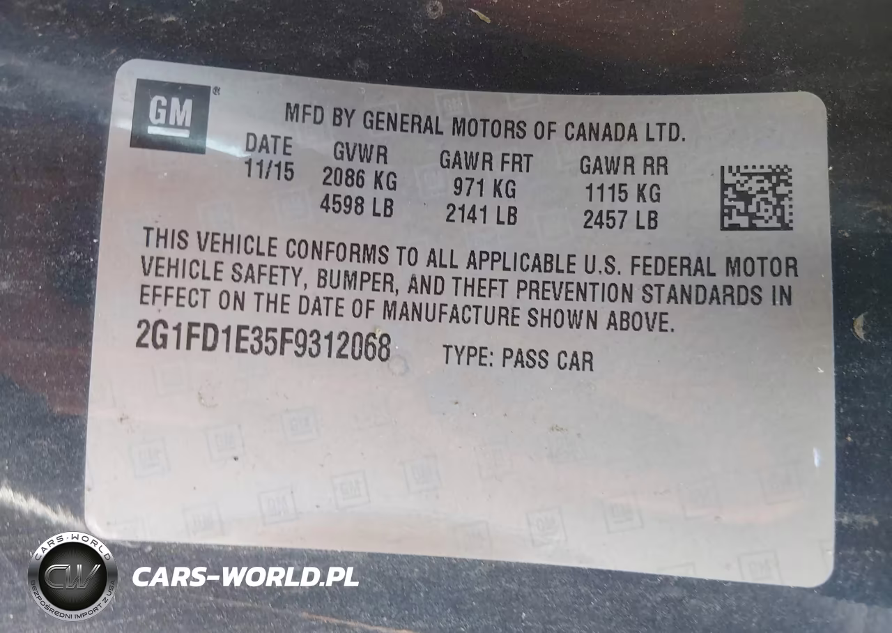 2015 Chevrolet Camaro 1Lt VIN:2G1FD1E35F9312068 - 9