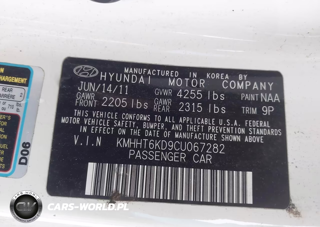 2012 Hyundai Genesis 2.0T VIN:KMHHT6KD9CU067282 - 9
