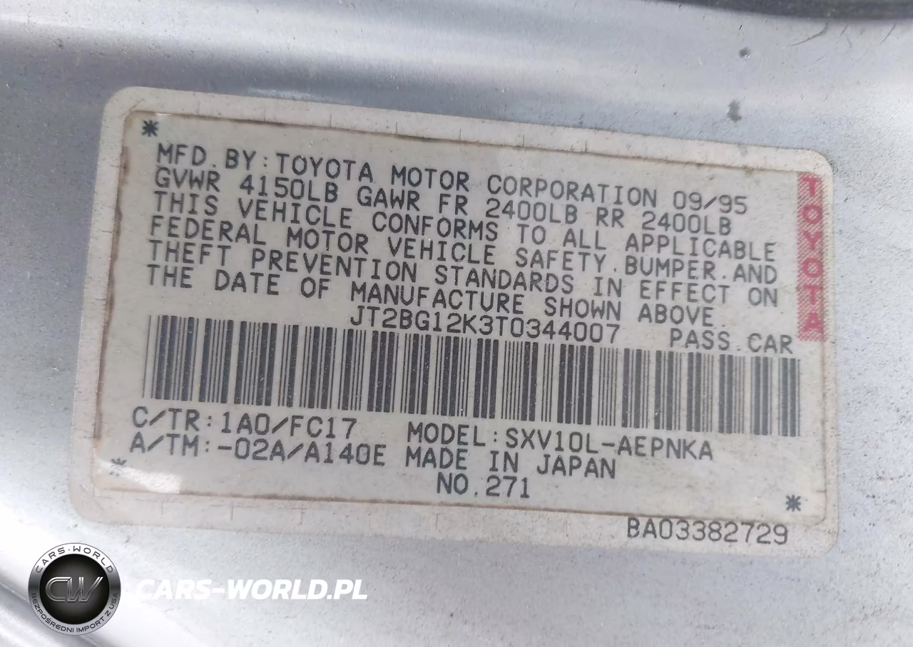 1996 Toyota Camry Dx-Le-Xle VIN:JT2BG12K3T0344007 - 9