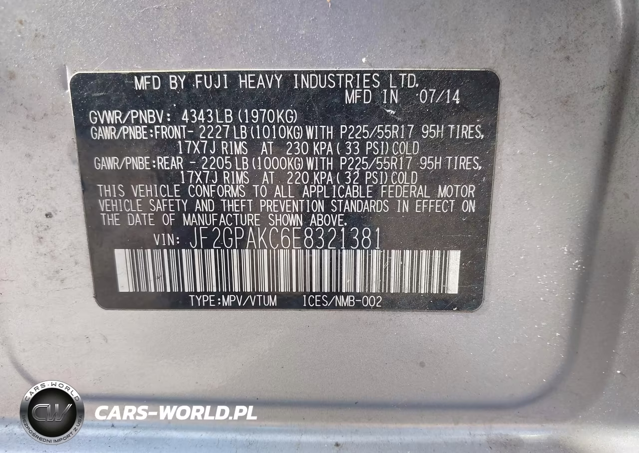 2014 Subaru Xv Crosstrek 2.0I Limited VIN:JF2GPAKC6E8321381 - 9