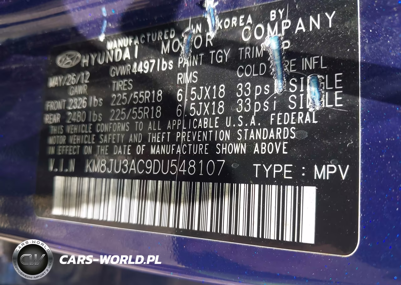 2013 Hyundai Tucson Limited VIN:KM8JU3AC9DU548107 - 9