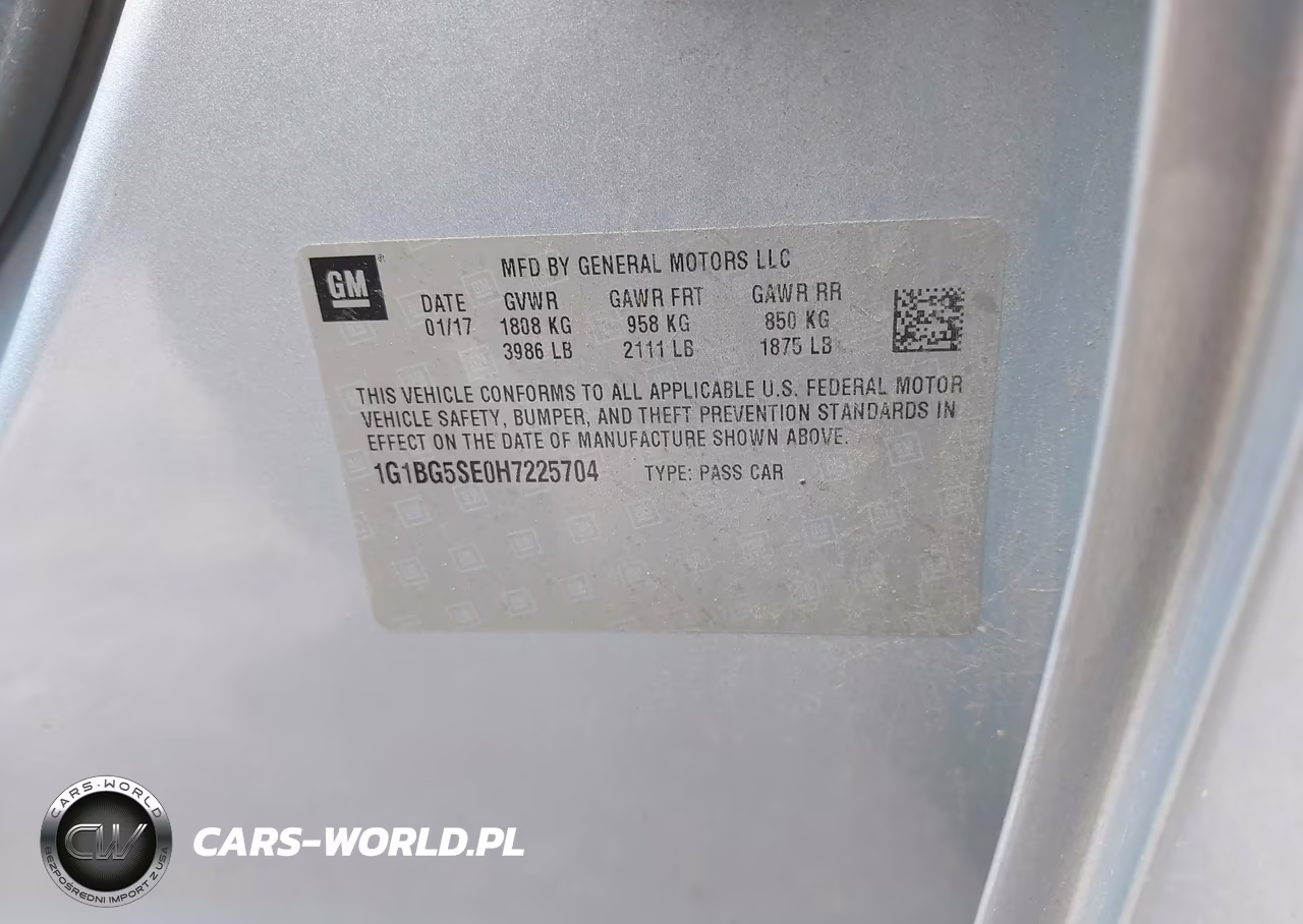 2017 Chevrolet Cruze Lt Manual VIN:1G1BG5SE0H7225704 - 9