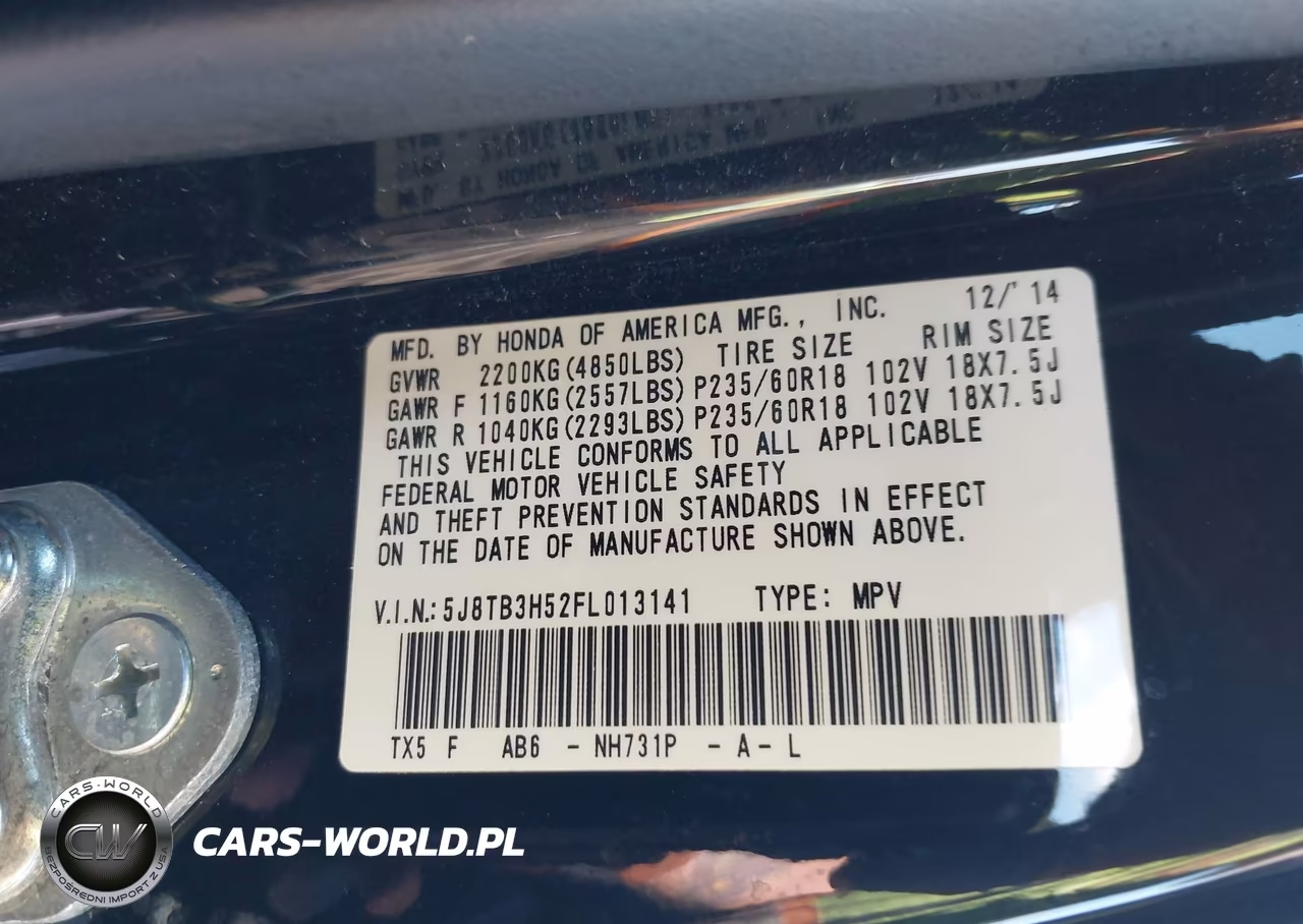 2015 Acura Rdx VIN:5J8TB3H52FL013141 - 9