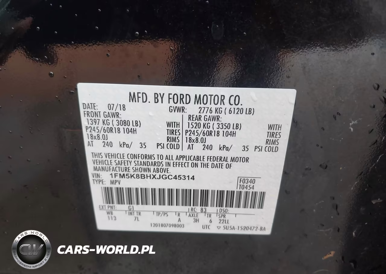 2018 Ford Explorer VIN:1FM5K8BHXJGC45314 - 9