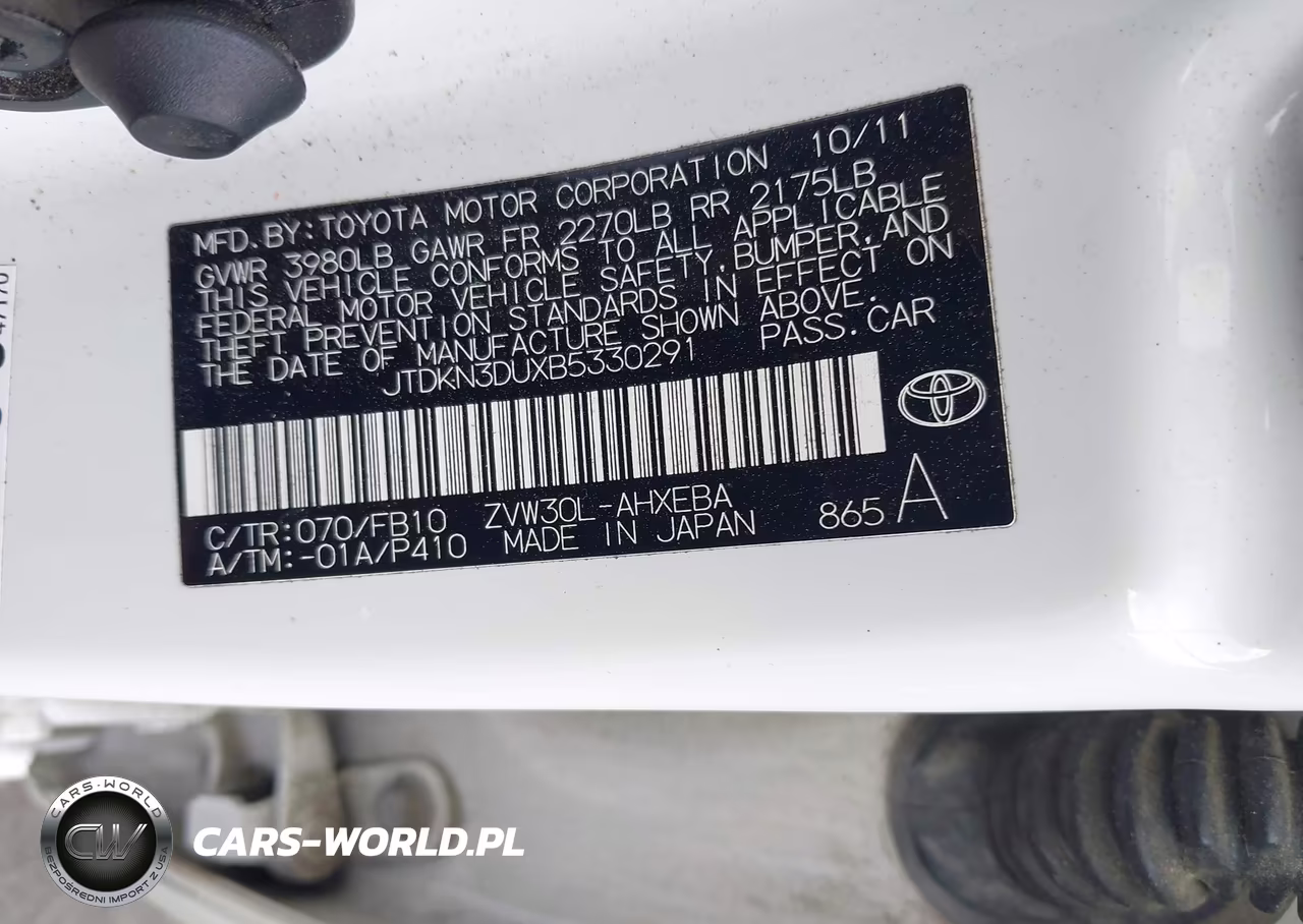 2011 Toyota Prius Two VIN:JTDKN3DUXB5330291 - 9