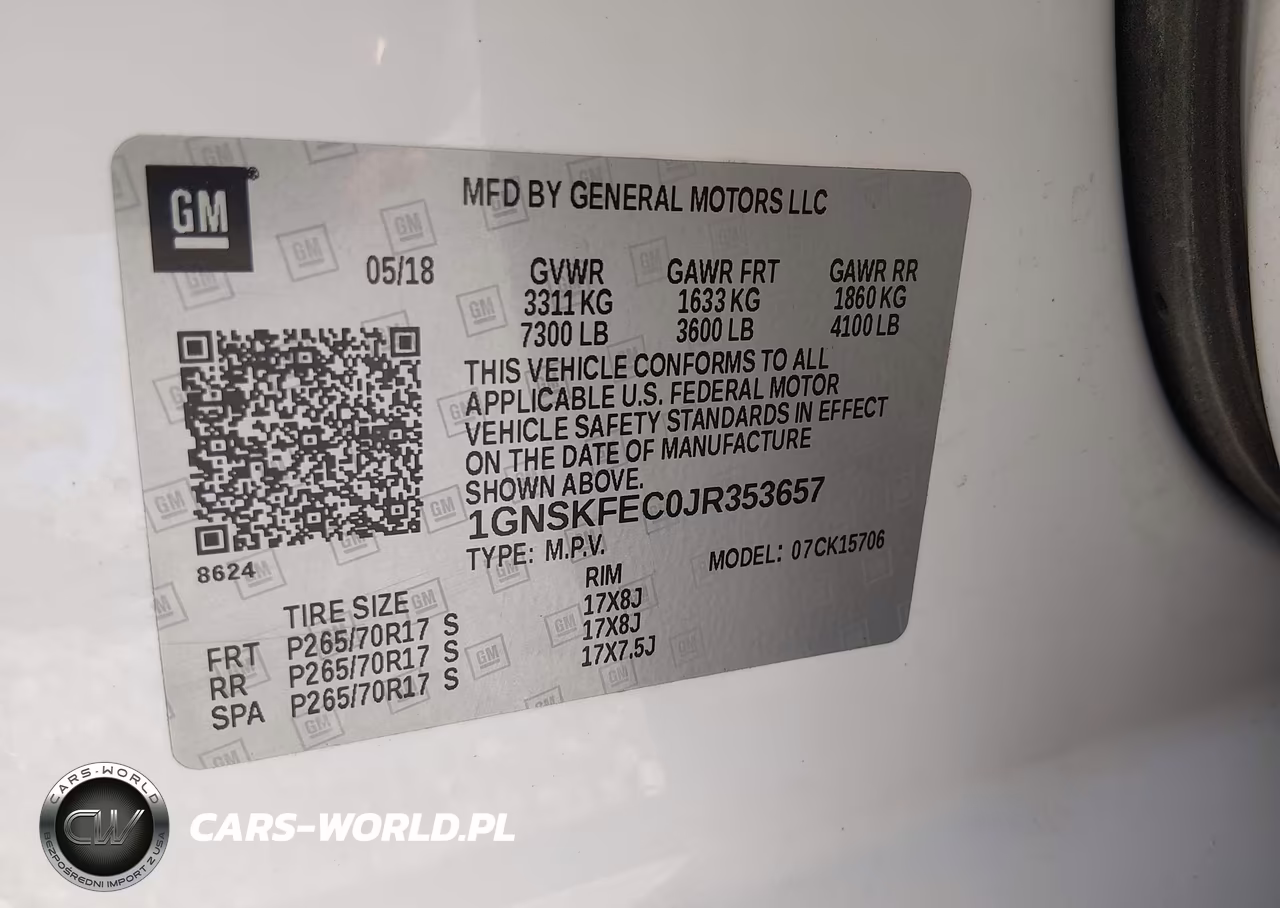 2018 Chevrolet Tahoe Commercial Fleet VIN:1GNSKFEC0JR353657 - 9