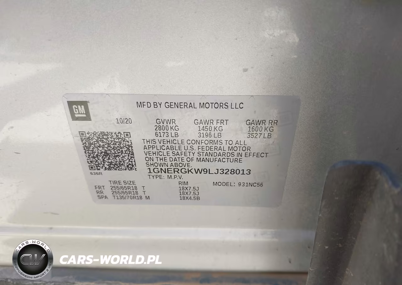 2020 Chevrolet Traverse Fwd Lt Cloth VIN:1GNERGKW9LJ328013 - 9