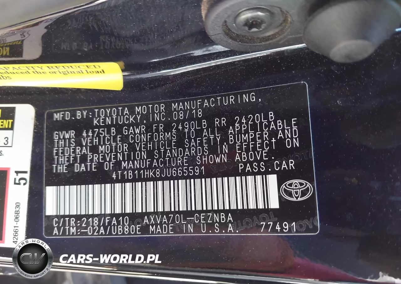 2018 Toyota Camry Le VIN:4T1B11HK8JU665591 - 9