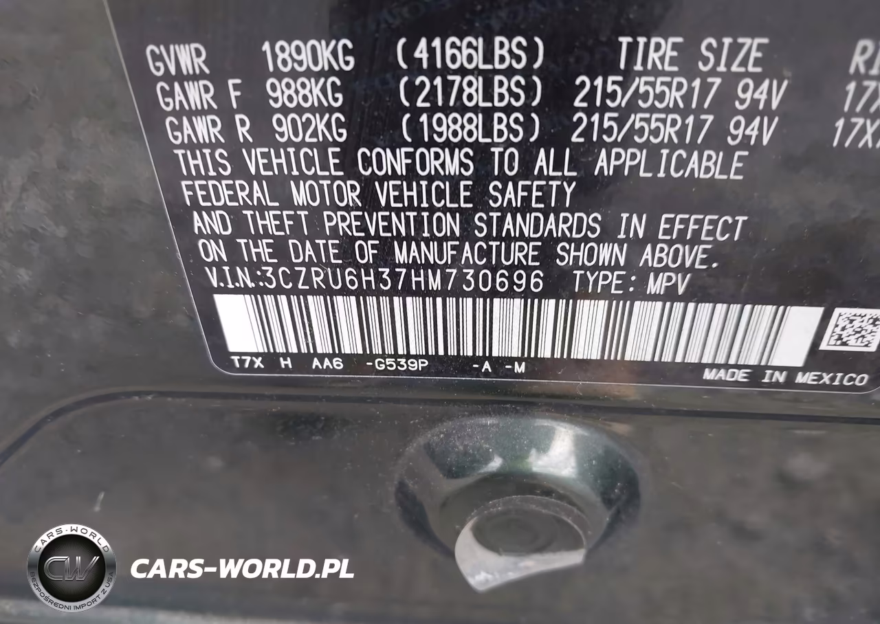 2017 Honda Hr-V Lx VIN:3CZRU6H37HM730696 - 9