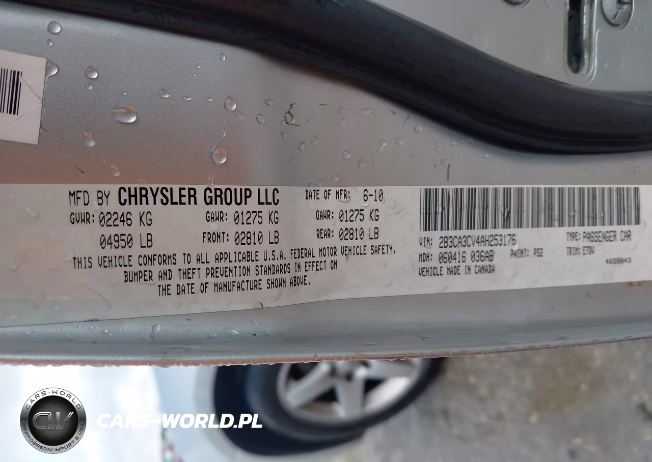 2010 Dodge Charger Sxt VIN:2B3CA3CV4AH253176 - 9