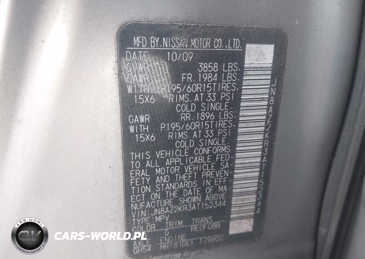 2010 Nissan Cube 1.8S VIN:JN8AZ2KR3AT152344 - 9