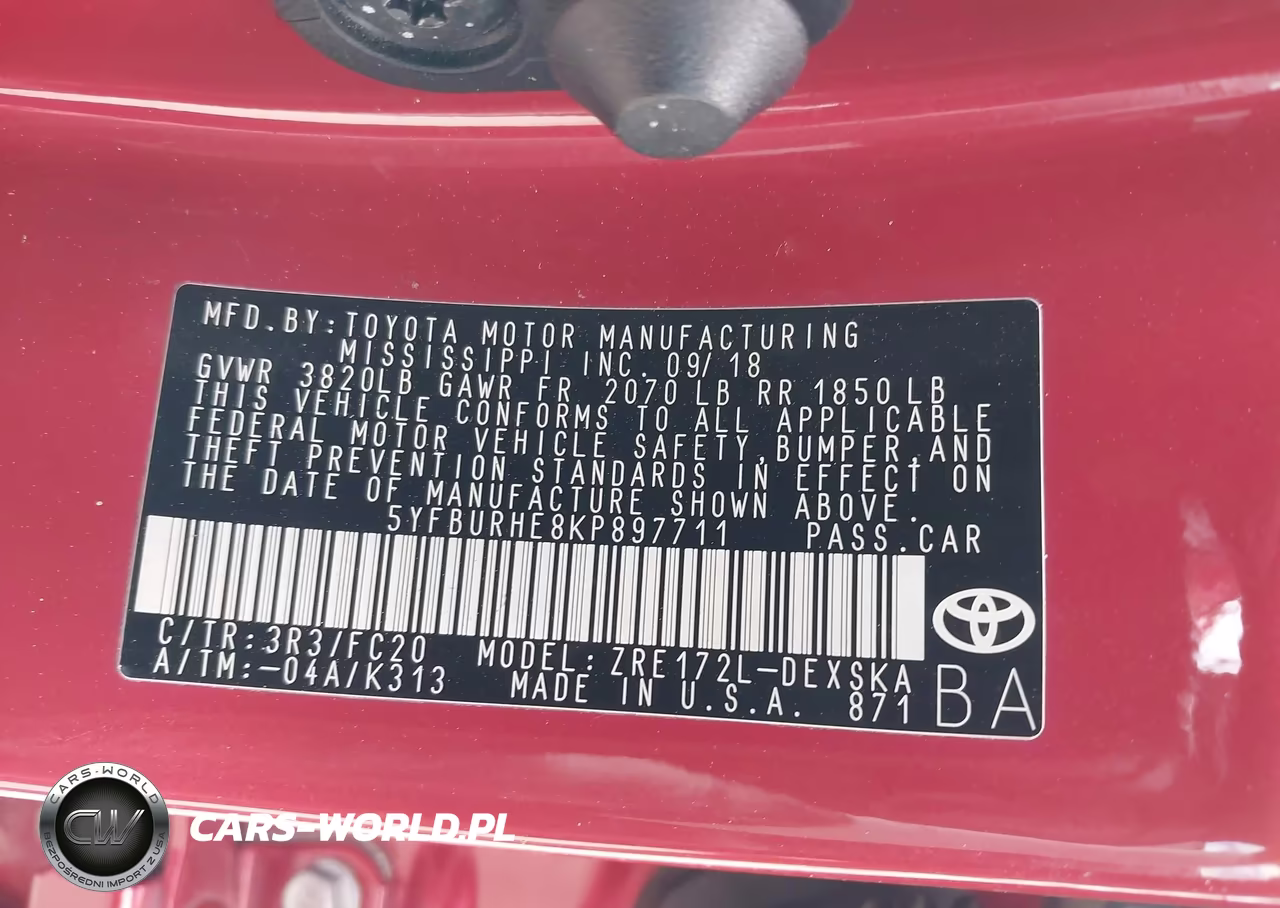 2019 Toyota Corolla Se VIN:5YFBURHE8KP897711 - 9