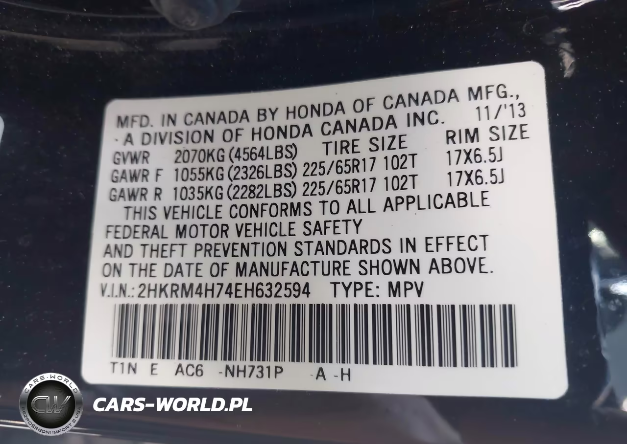 2014 Honda Cr-V Ex-L VIN:2HKRM4H74EH632594 - 9