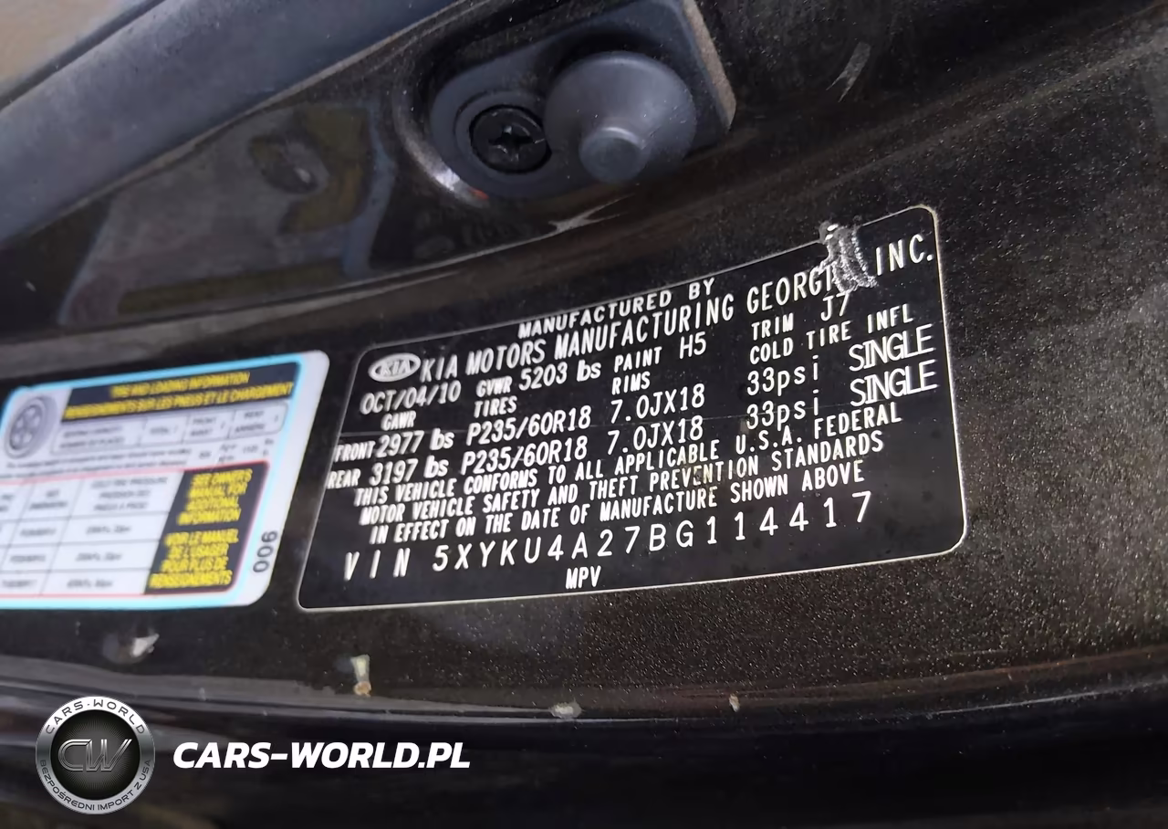 2011 Kia Sorento Ex V6 VIN:5XYKU4A27BG114417 - 9