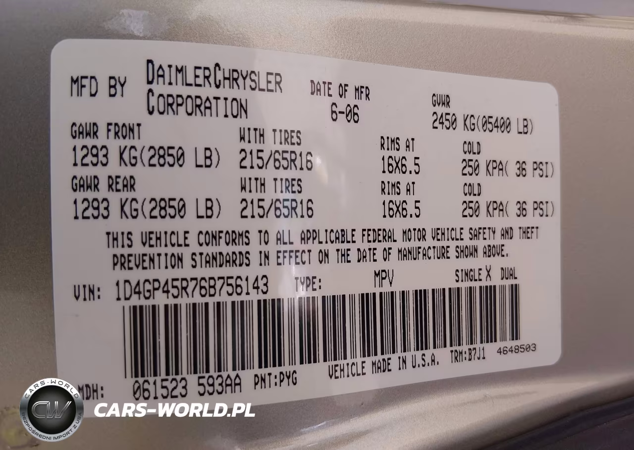2006 Dodge Caravan Sxt VIN:1D4GP45R76B756143 - 9