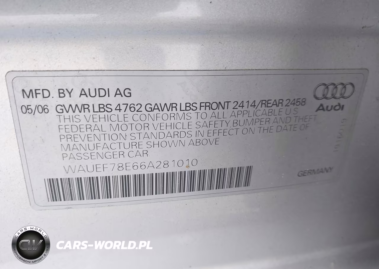 2006 Audi A4 2.0T VIN:WAUEF78E66A281010 - 9