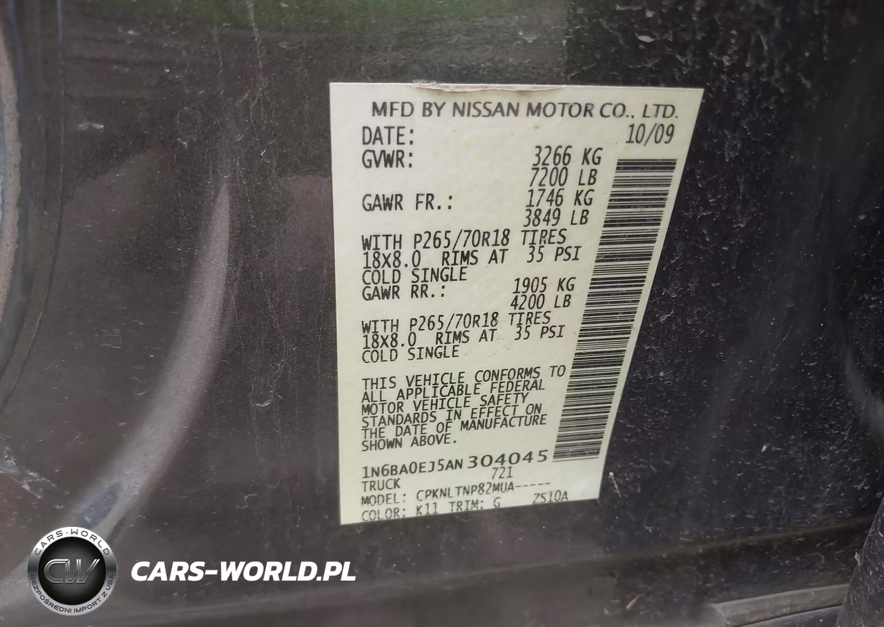 NISSAN TITAN VIN:1N6BA0EJ5AN304045 - 9