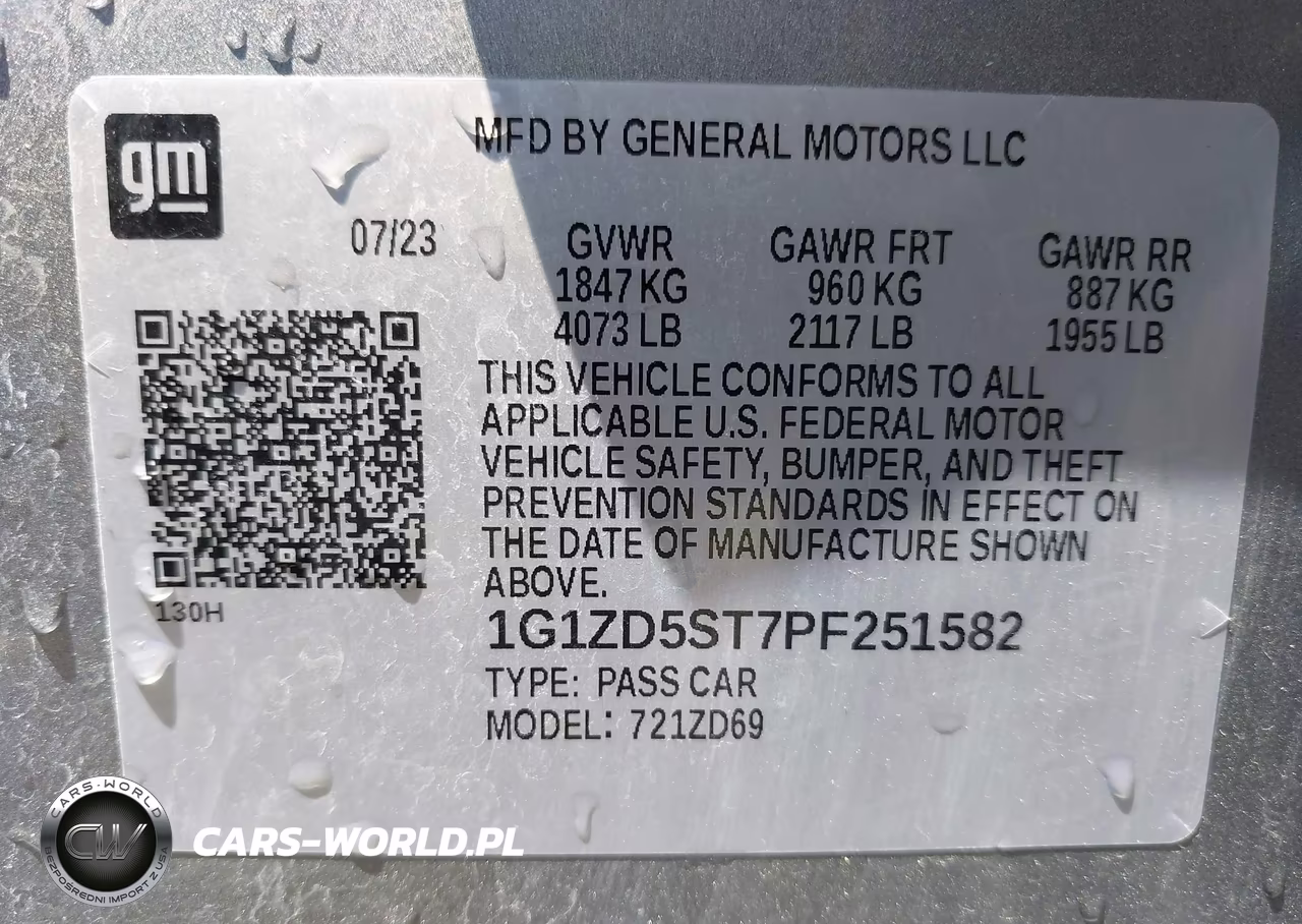 2023 Chevrolet Malibu Fwd 1Lt VIN:1G1ZD5ST7PF251582 - 9