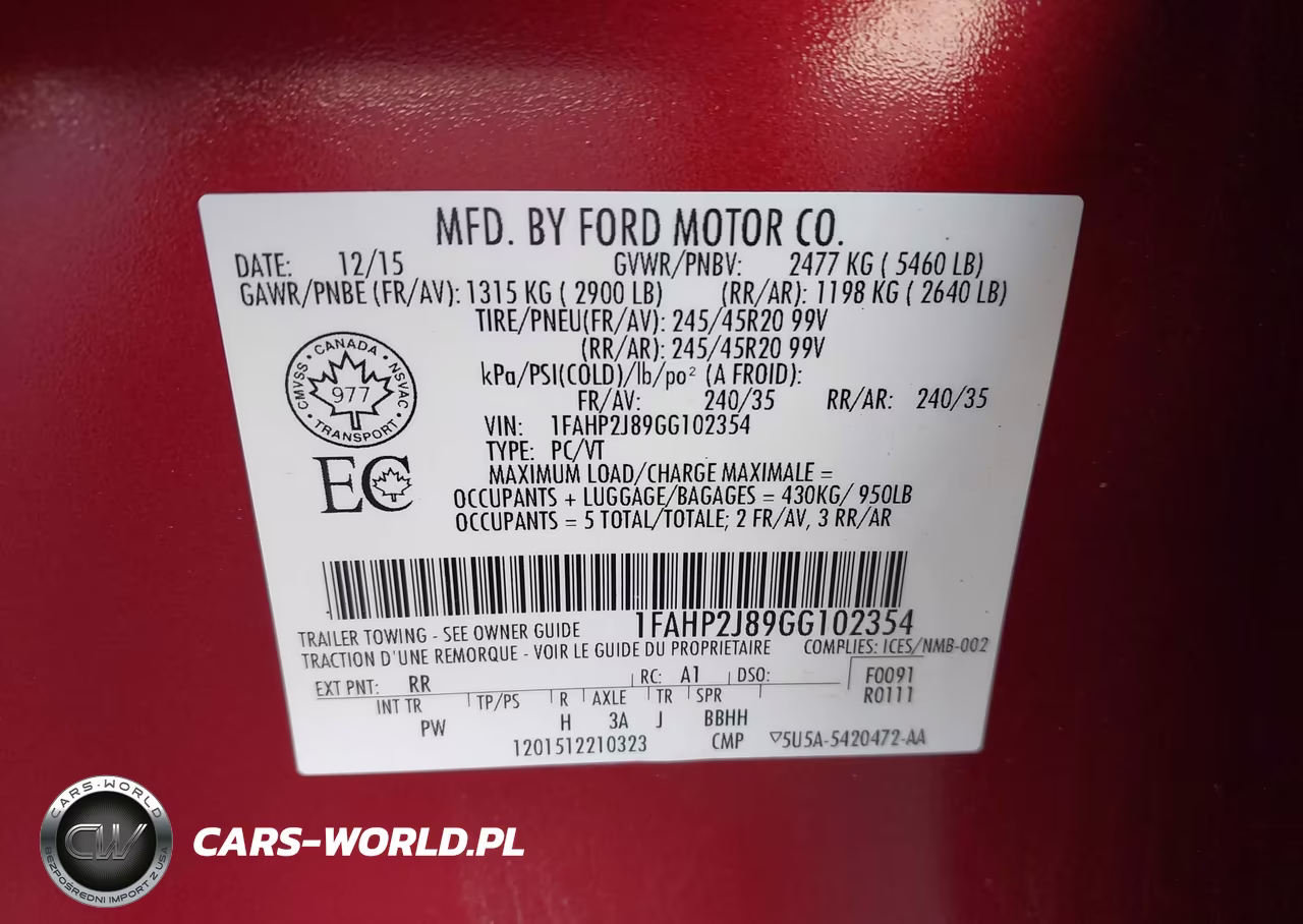 2016 Ford Taurus Limited VIN:1FAHP2J89GG102354 - 9
