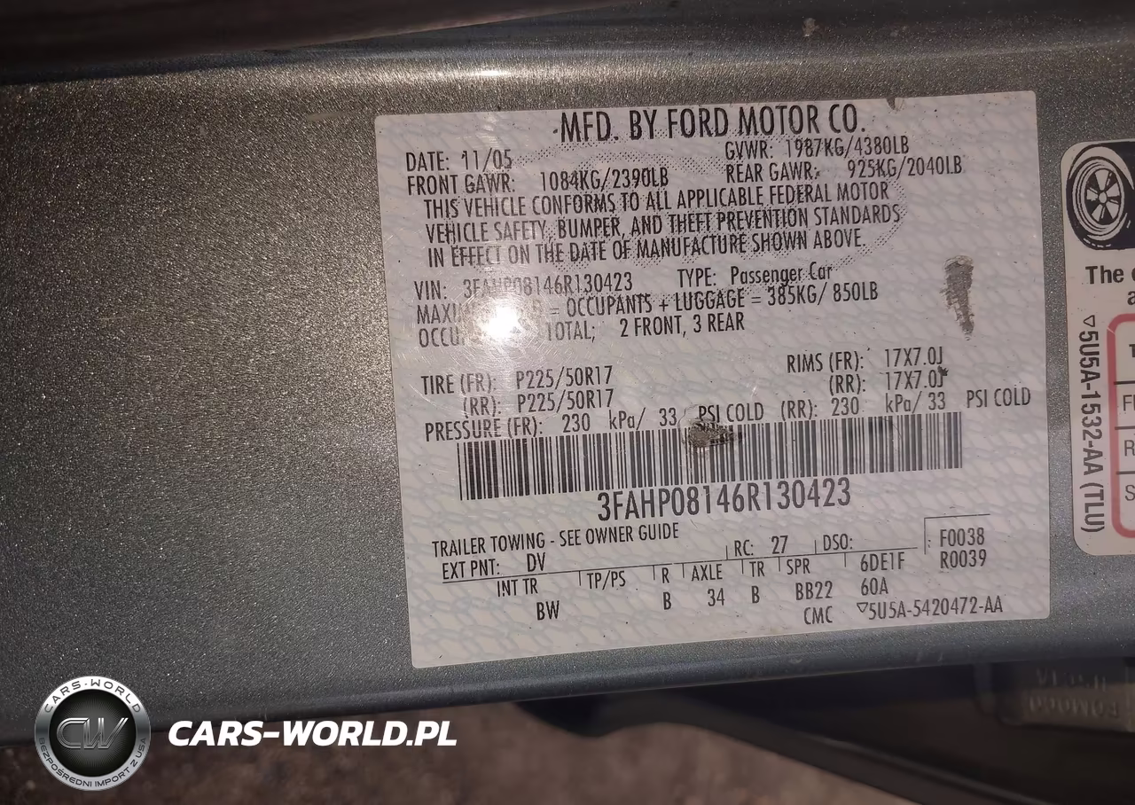 2006 Ford Fusion Sel VIN:3FAHP08146R130423 - 9