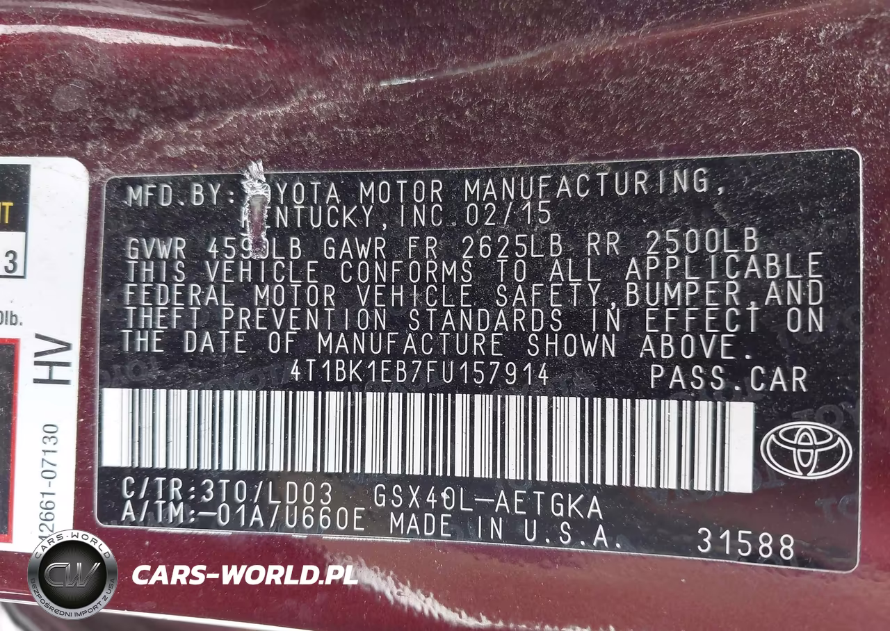 2015 Toyota Avalon Xle VIN:4T1BK1EB7FU157914 - 9