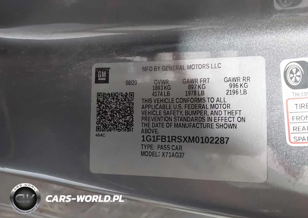 2021 Chevrolet Camaro Rwd 1Lt VIN:1G1FB1RSXM0102287 - 9
