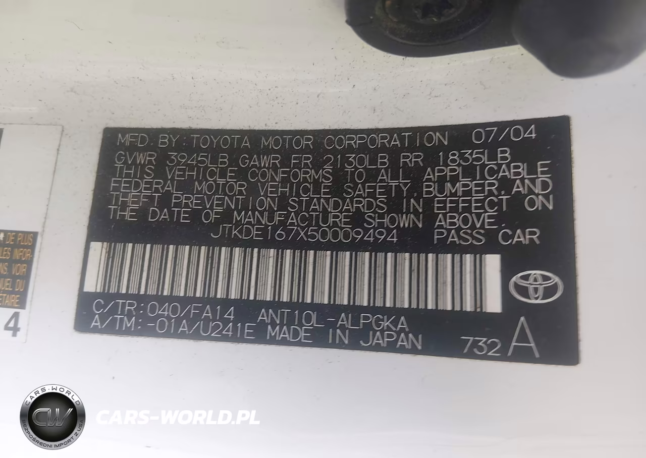 2005 Scion Tc VIN:JTKDE167X50009494 - 9