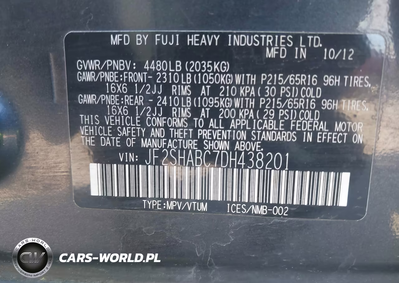 2013 Subaru Forester 2.5X VIN:JF2SHABC7DH438201 - 9