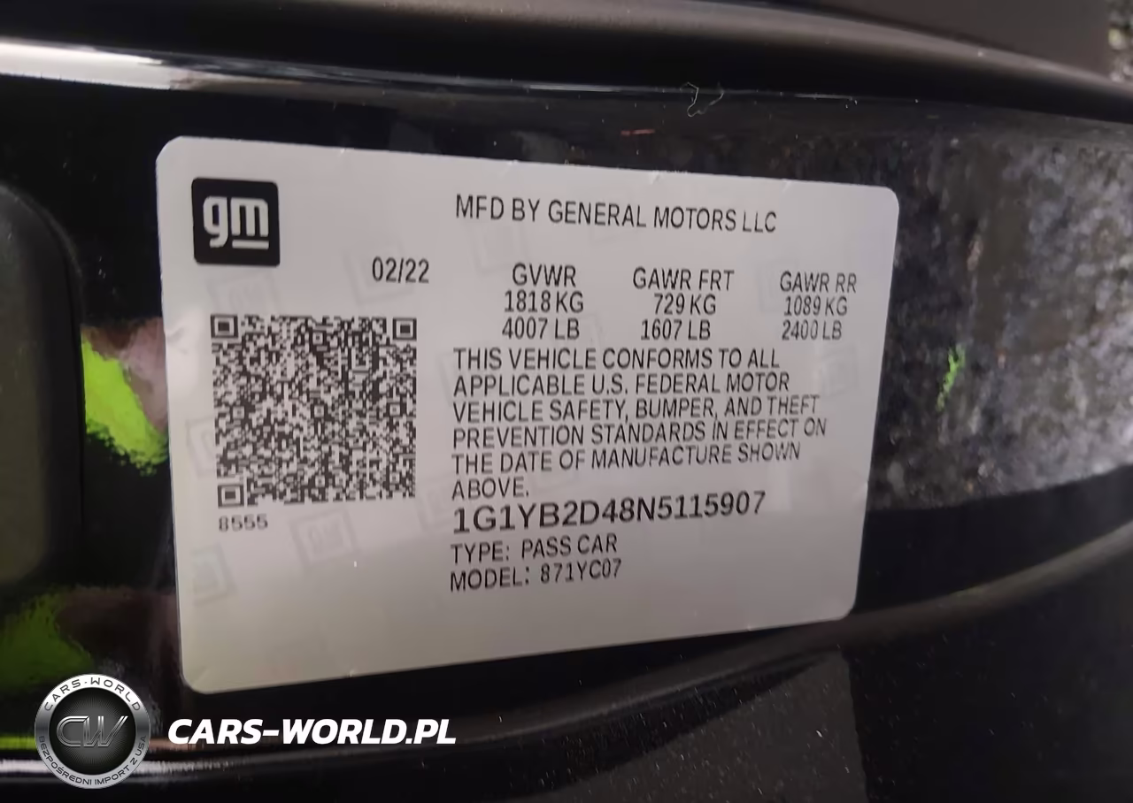 2022 Chevrolet Corvette Stingray Rwd 2Lt VIN:1G1YB2D48N5115907 - 9