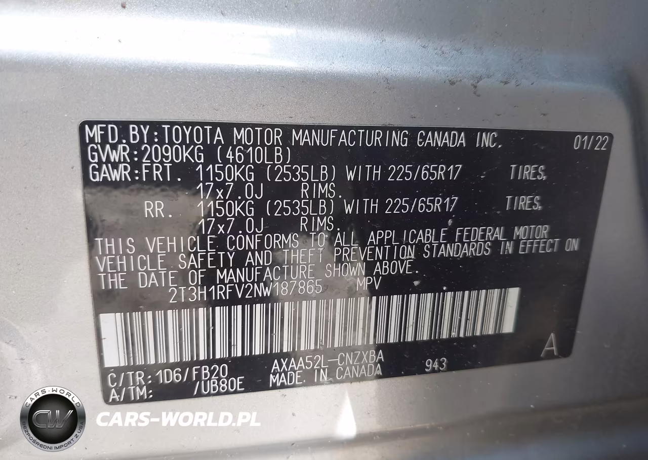 2022 Toyota Rav4 Le VIN:2T3H1RFV2NW187865 - 9