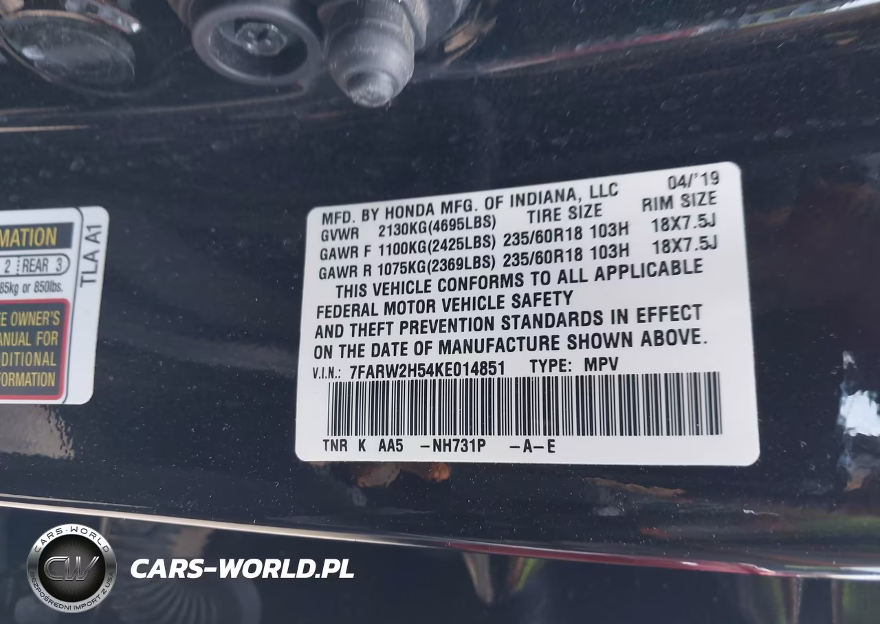 2019 Honda Cr-V Ex VIN:7FARW2H54KE014851 - 9
