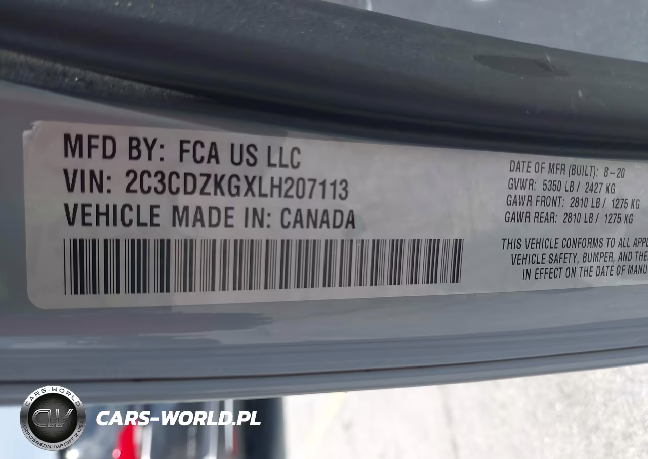 2020 Dodge Challenger Gt Awd VIN:2C3CDZKGXLH207113 - 9