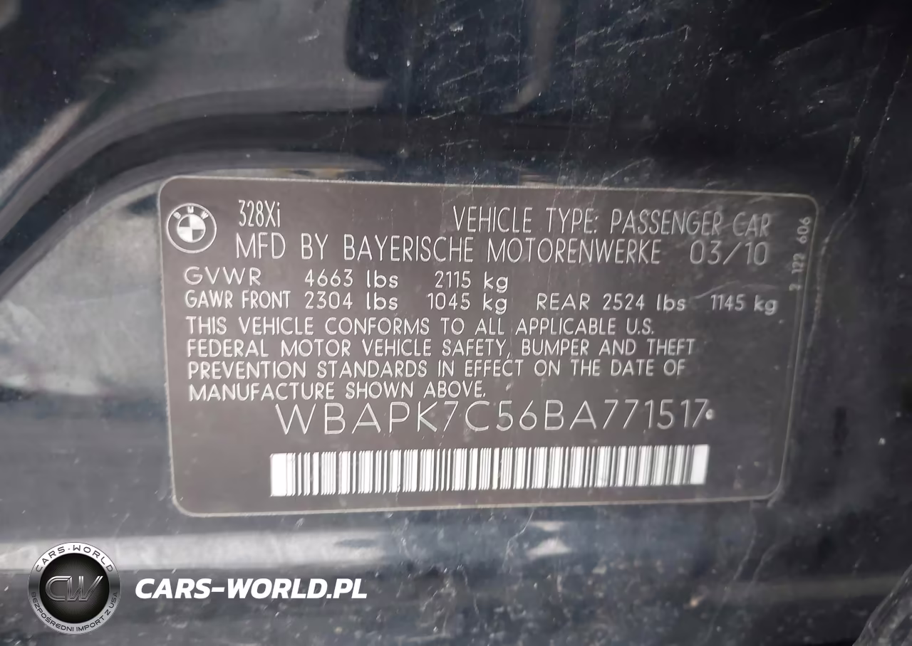 2011 BMW 328I xDrive VIN:WBAPK7C56BA771517 - 9