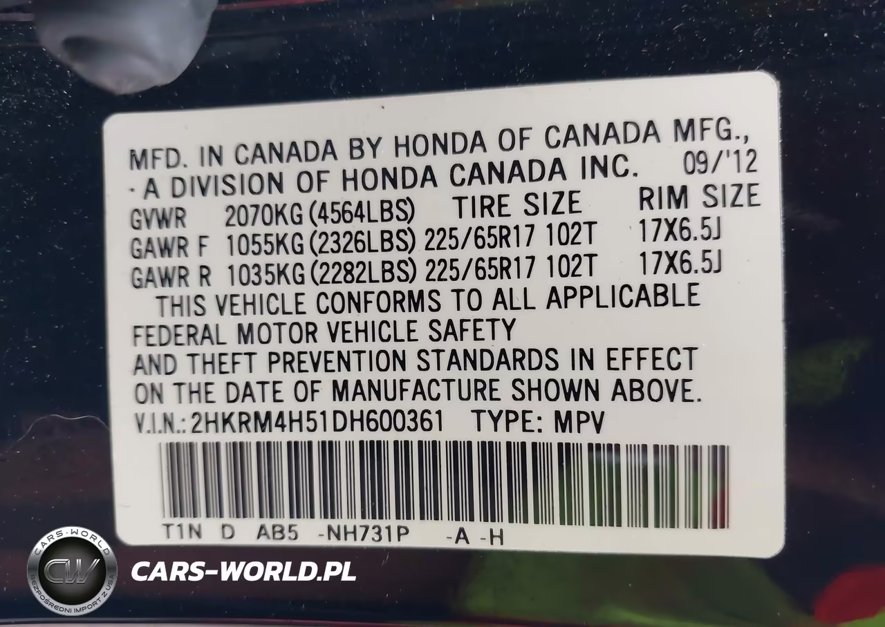 2013 Honda Cr-V Ex VIN:2HKRM4H51DH600361 - 9