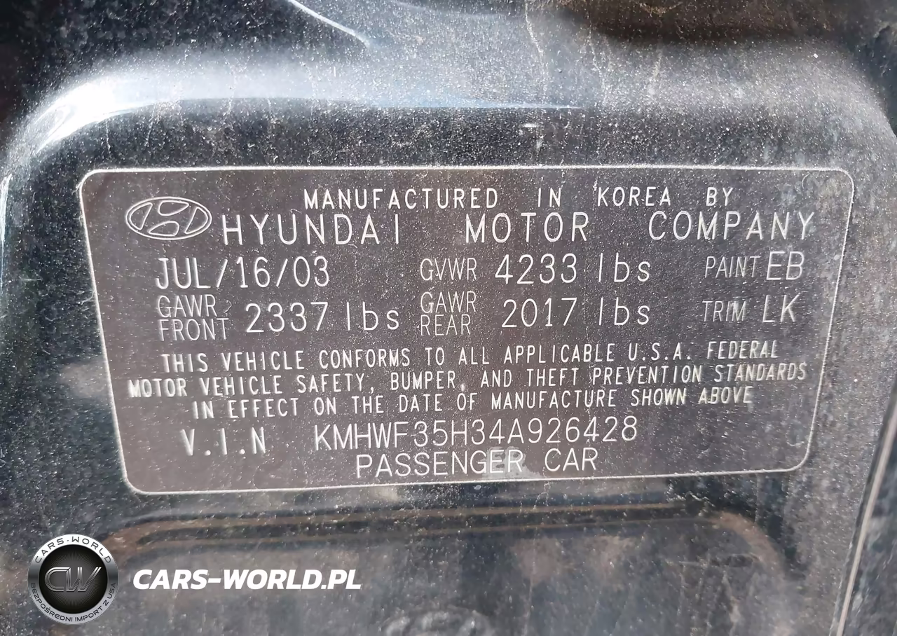 2004 Hyundai Sonata Gls-Lx VIN:KMHWF35H34A926428 - 9