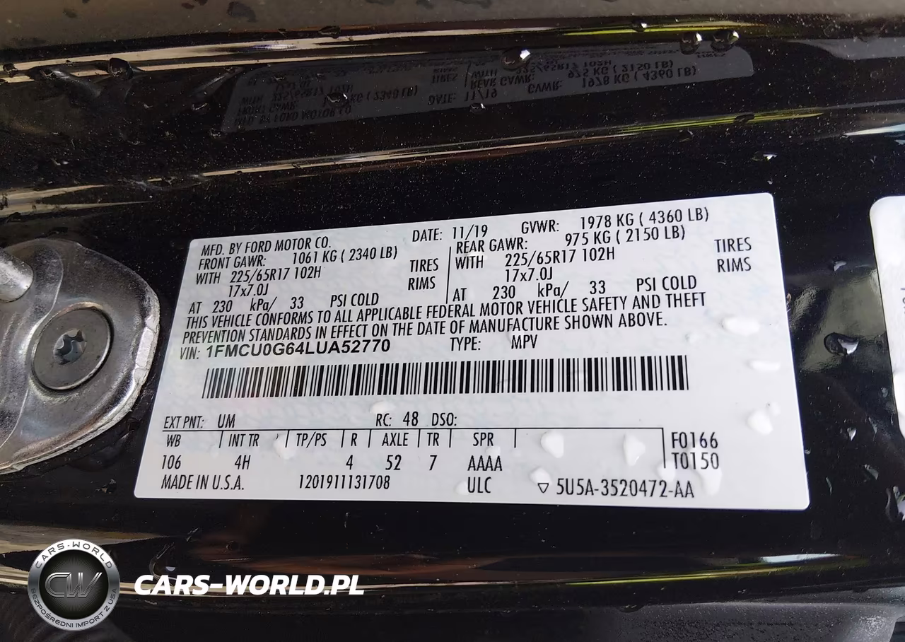 2020 Ford Escape Se VIN:1FMCU0G64LUA52770 - 9